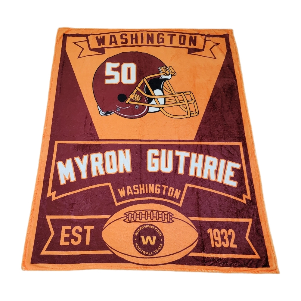 WASHINGTON State Myron Guthrie Number 50. Fleece Throw Blanket 50"Lx40"W